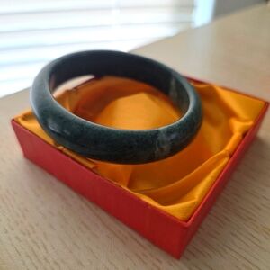 Dark Green Jade Style Bangle